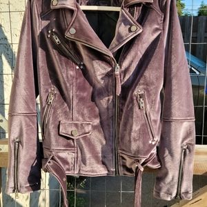 Lucky Brand mauve velvet moto jacket size smallNWT